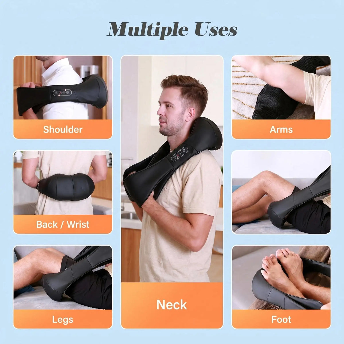Naipo Shiatsu Back and Neck Massager with Heat Deep Kneading Massage, Best Gifts Mom Dad Women Men, Home, Office Car Use body massager massage neck massage