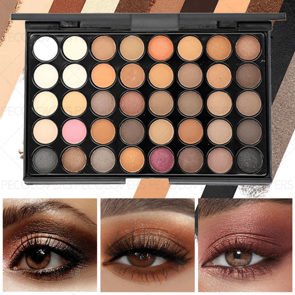 12PCS All-in-One Eye & Brow Makeup Set, 40 Shades Eyeshadow Palette, Eyebrow Pencil, Quick-Dry Liquid Eyeliner, Volumizing Curling Mascara with Brushes, Waterproof Sweat-proof, Matte Shimmer Glitter Eyeshadow Kit for Beginner