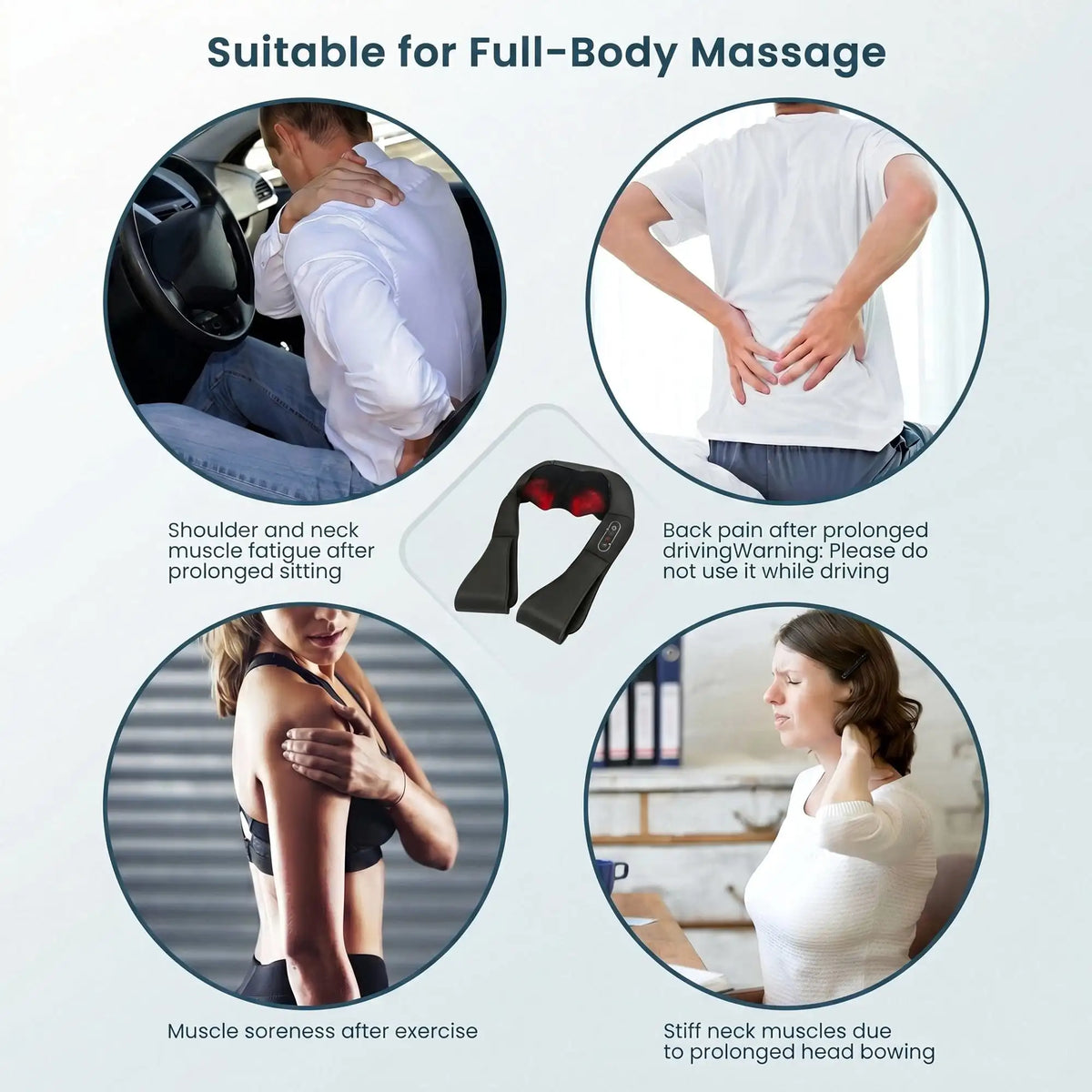 Naipo Shiatsu Back and Neck Massager with Heat Deep Kneading Massage, Best Gifts Mom Dad Women Men, Home, Office Car Use body massager massage neck massage