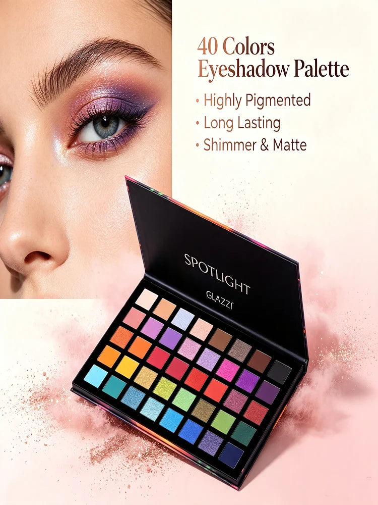 40 Color All-Purpose Eye Shadow Plate with Brush Set, Matte Pearlescent Flash Combination, from Daily Commuting to Party Makeup, Unlock Versatile Makeup, a Must for Holiday Gifts