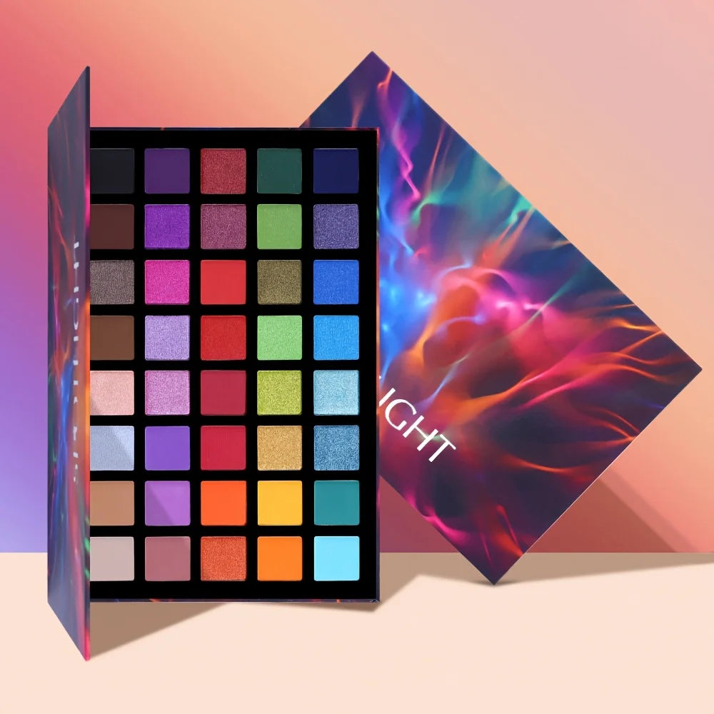 40 Color All-Purpose Eye Shadow Plate with Brush Set, Matte Pearlescent Flash Combination, from Daily Commuting to Party Makeup, Unlock Versatile Makeup, a Must for Holiday Gifts