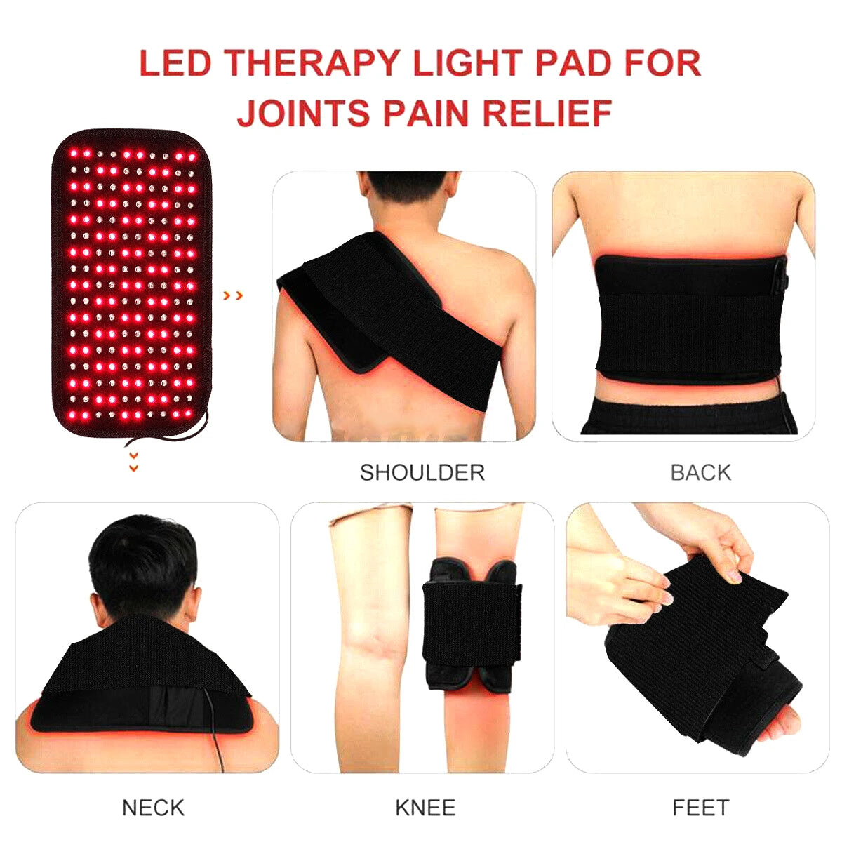 Portable Massage Pad Led Infrared Massager For Waist Relaxation Relieving Back Muscle Tension Foot Massage